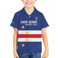 Cape Verde Football Custom Family Matching Off The Shoulder Long Sleeve Dress and Hawaiian Shirt Go Champion Sporty Style - Wonder Print Shop