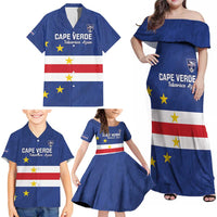 Cape Verde Football Custom Family Matching Off Shoulder Maxi Dress and Hawaiian Shirt Go Champion Sporty Style - Wonder Print Shop