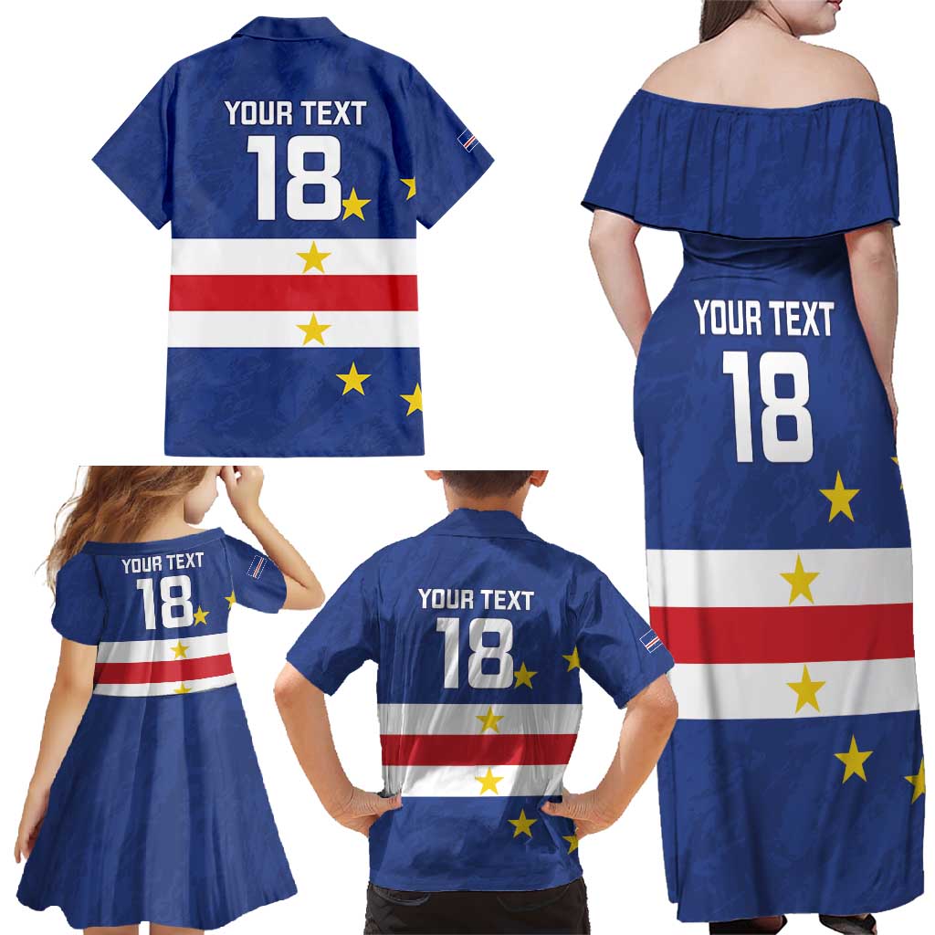 Cape Verde Football Custom Family Matching Off Shoulder Maxi Dress and Hawaiian Shirt Go Champion Sporty Style - Wonder Print Shop