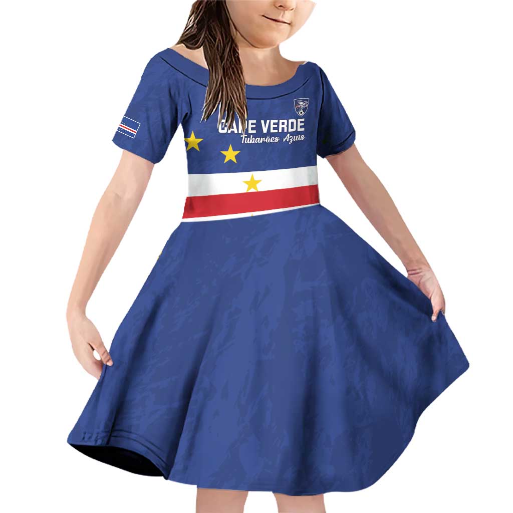 Cape Verde Football Custom Family Matching Off Shoulder Short Dress and Hawaiian Shirt Go Champion Sporty Style - Wonder Print Shop