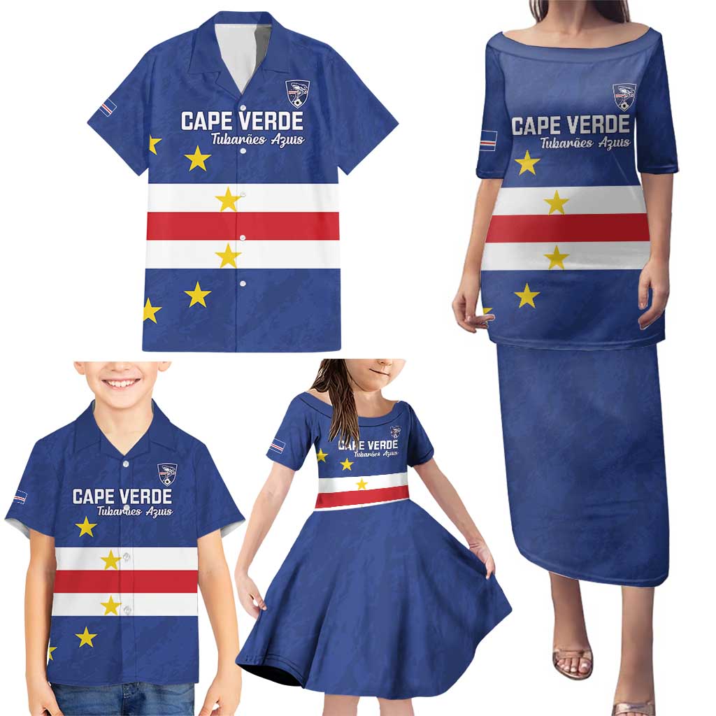 Cape Verde Football Custom Family Matching Puletasi and Hawaiian Shirt Go Champion Sporty Style - Wonder Print Shop