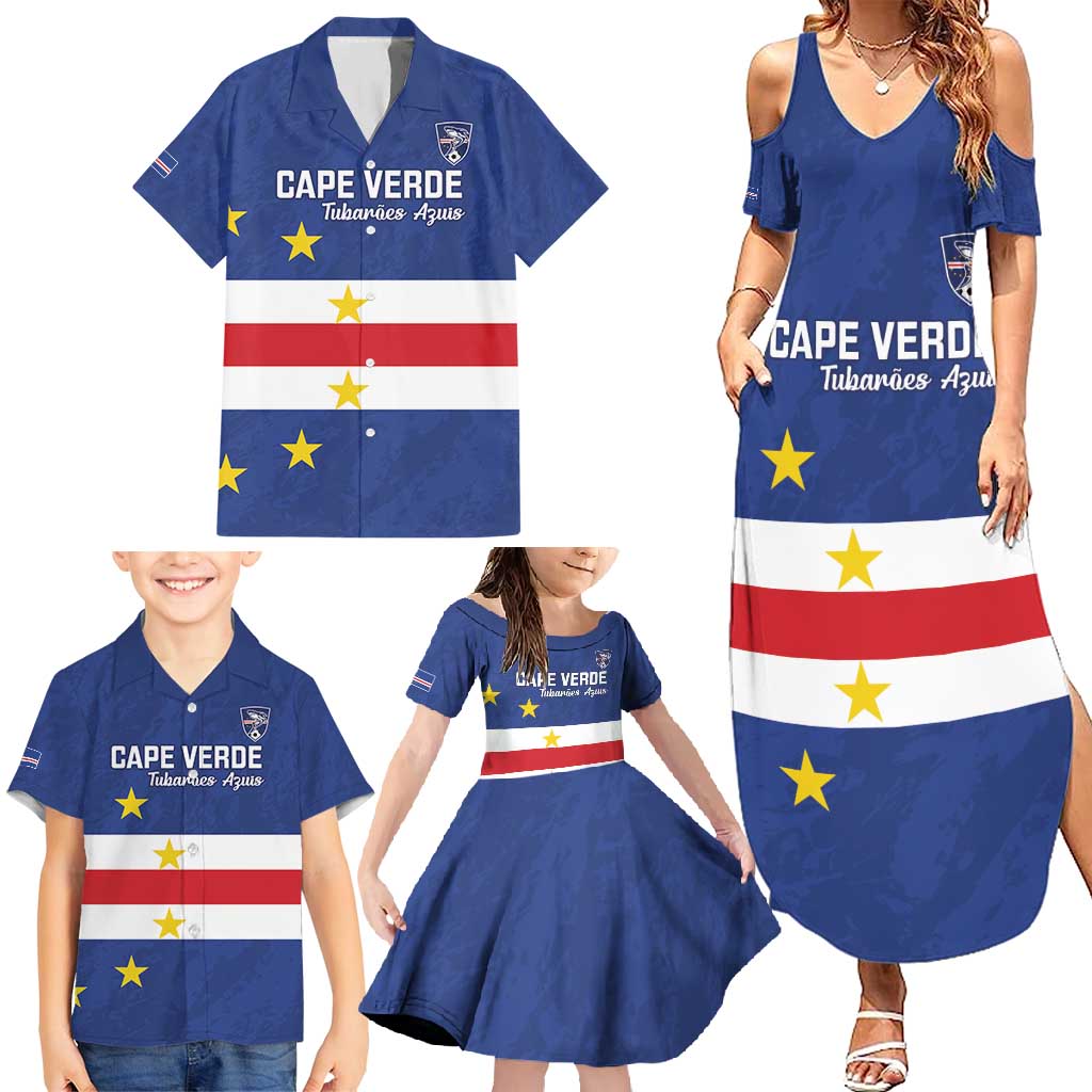 Cape Verde Football Custom Family Matching Summer Maxi Dress and Hawaiian Shirt Go Champion Sporty Style - Wonder Print Shop