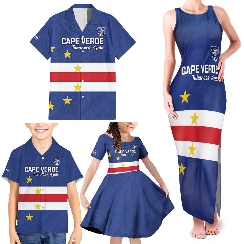 Cape Verde Football Custom Family Matching Tank Maxi Dress and Hawaiian Shirt Go Champion Sporty Style - Wonder Print Shop