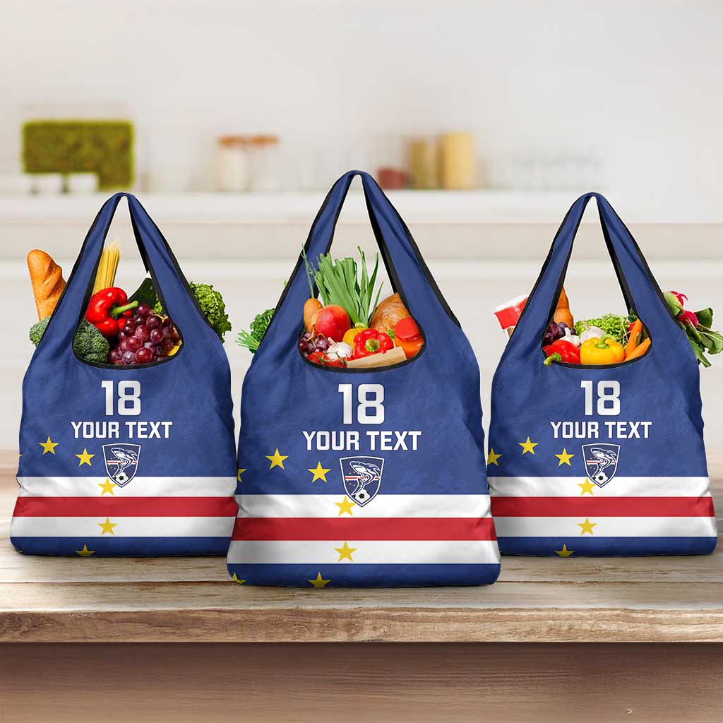Cape Verde Football Custom Grocery Bag Go Champion Sporty Style - Wonder Print Shop