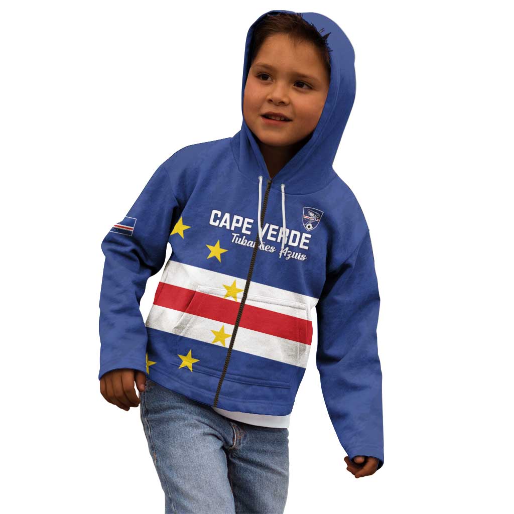 Cape Verde Football Custom Kid Hoodie Go Champion Sporty Style - Wonder Print Shop