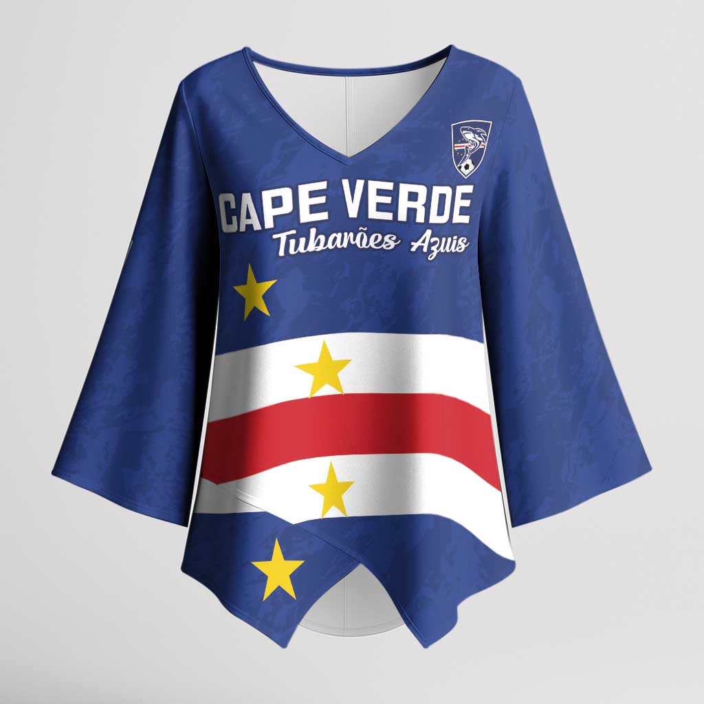 Cape Verde Football Custom Kimono Sleeve Blouse Go Champion Sporty Style - Wonder Print Shop