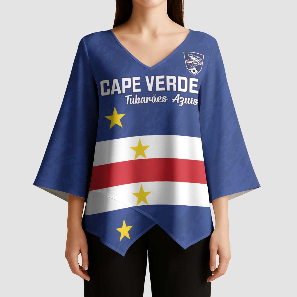 Cape Verde Football Custom Kimono Sleeve Blouse Go Champion Sporty Style - Wonder Print Shop
