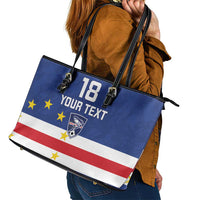 Cape Verde Football Custom Leather Tote Bag Go Champion Sporty Style - Wonder Print Shop