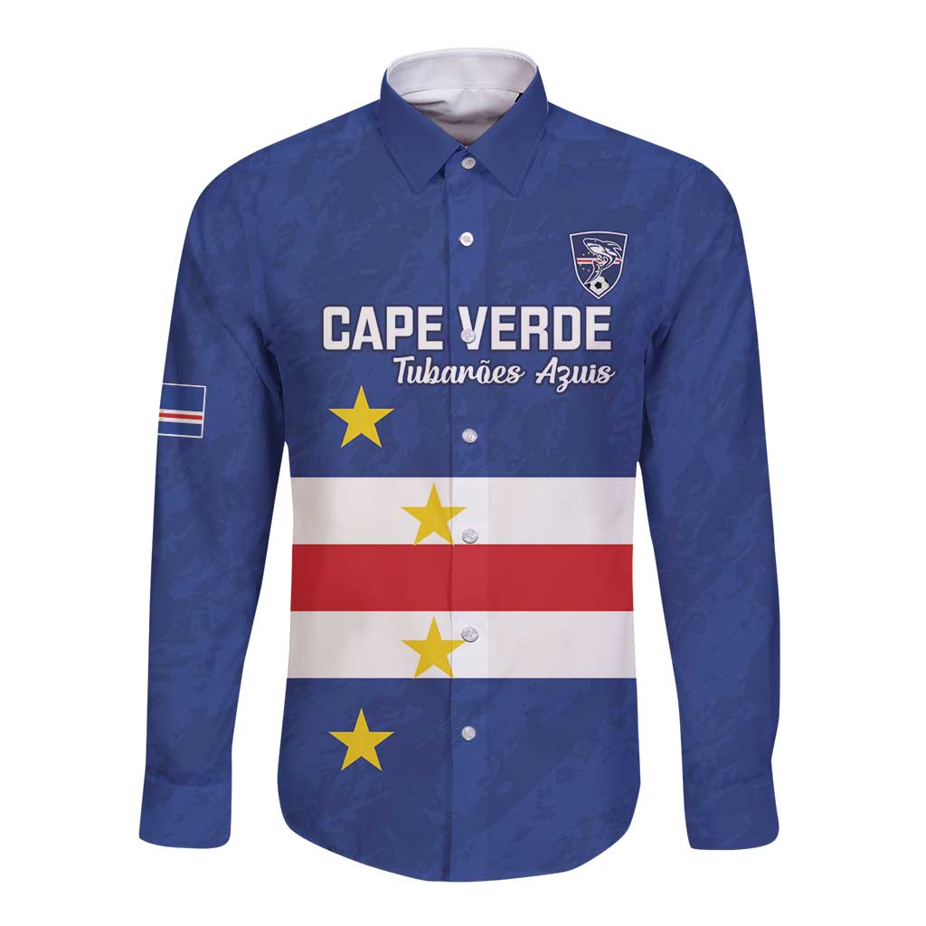 Cape Verde Football Custom Long Sleeve Button Shirt Go Champion Sporty Style - Wonder Print Shop