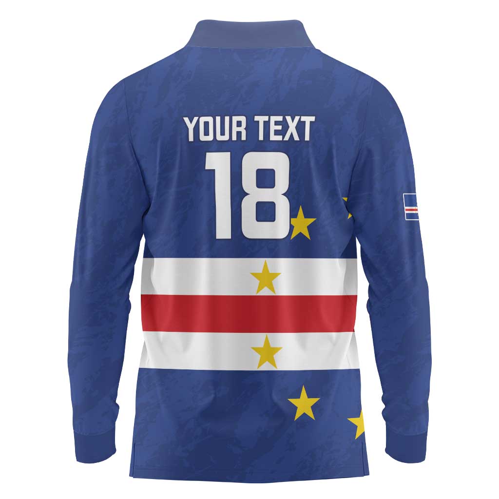 Cape Verde Football Custom Long Sleeve Polo Shirt Go Champion Sporty Style - Wonder Print Shop