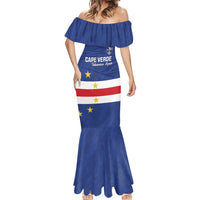 Cape Verde Football Custom Mermaid Dress Go Champion Sporty Style - Wonder Print Shop