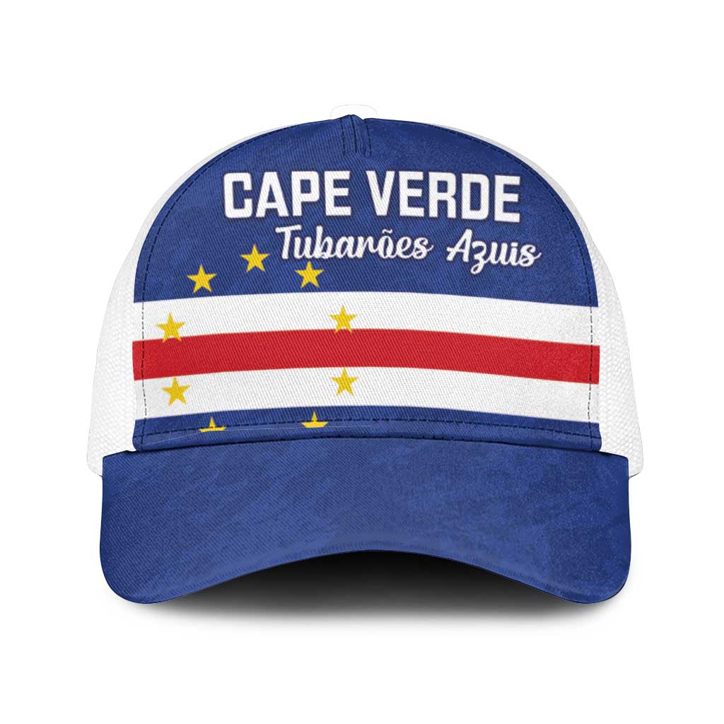 Cape Verde Football Mesh Trucker Cap Go Champion Sporty Style - Wonder Print Shop