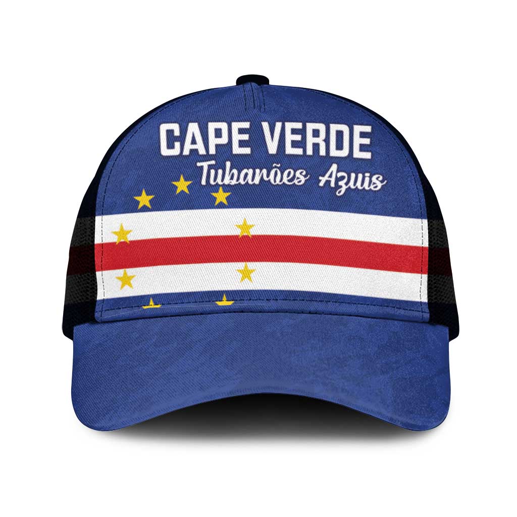 Cape Verde Football Mesh Trucker Cap Go Champion Sporty Style - Wonder Print Shop