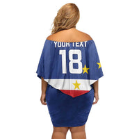 Cape Verde Football Custom Off Shoulder Short Dress Go Champion Sporty Style - Wonder Print Shop
