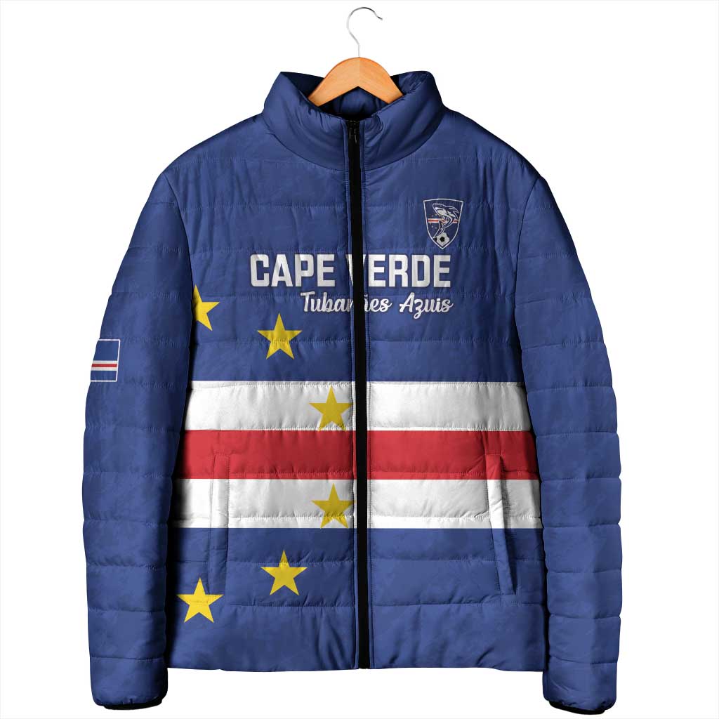 Cape Verde Football Custom Padded Jacket Go Champion Sporty Style - Wonder Print Shop