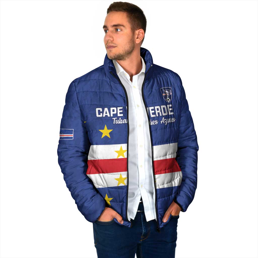Cape Verde Football Custom Padded Jacket Go Champion Sporty Style - Wonder Print Shop