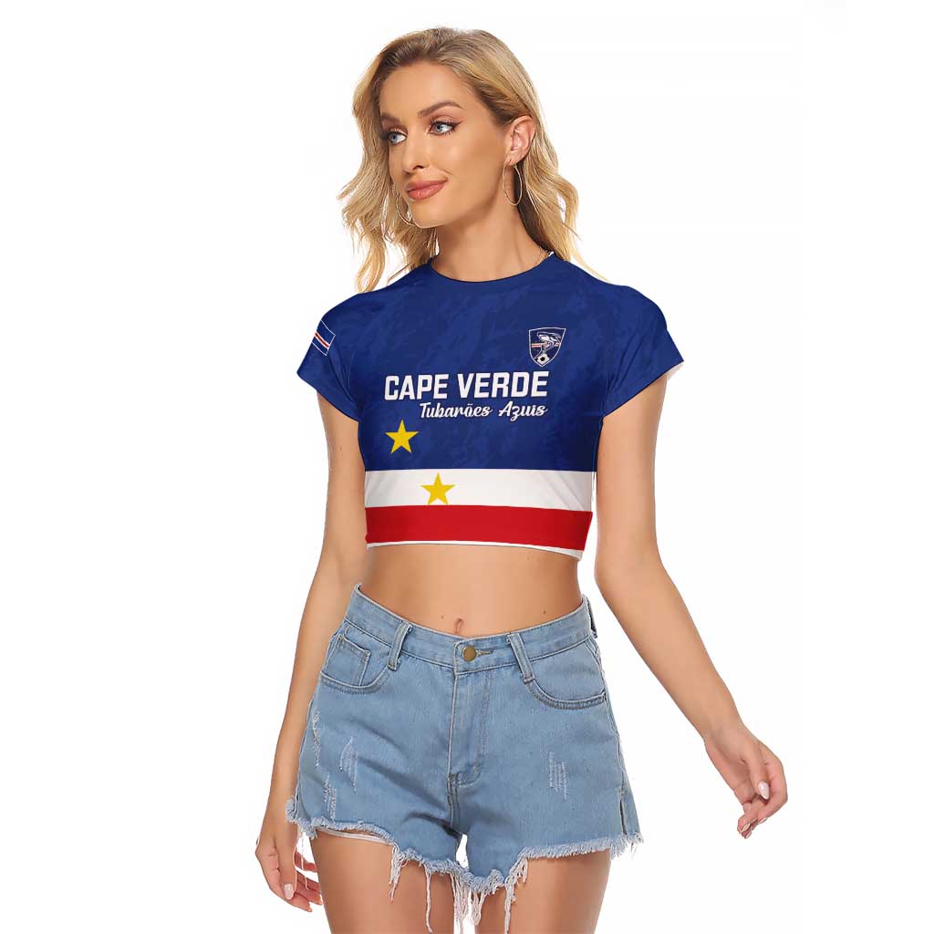 Cape Verde Football Custom Raglan Cropped T Shirt Go Champion Sporty Style - Wonder Print Shop