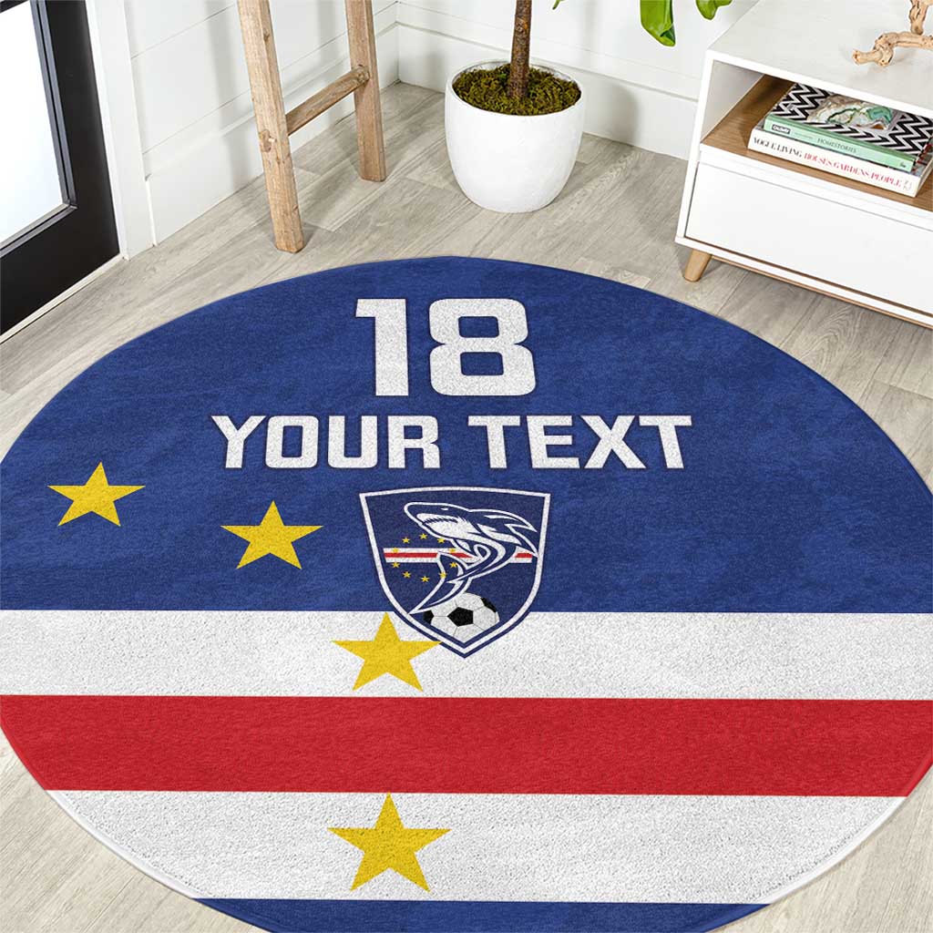 Cape Verde Football Custom Round Carpet Go Champion Sporty Style - Wonder Print Shop