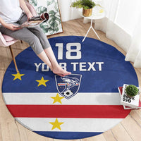 Cape Verde Football Custom Round Carpet Go Champion Sporty Style - Wonder Print Shop
