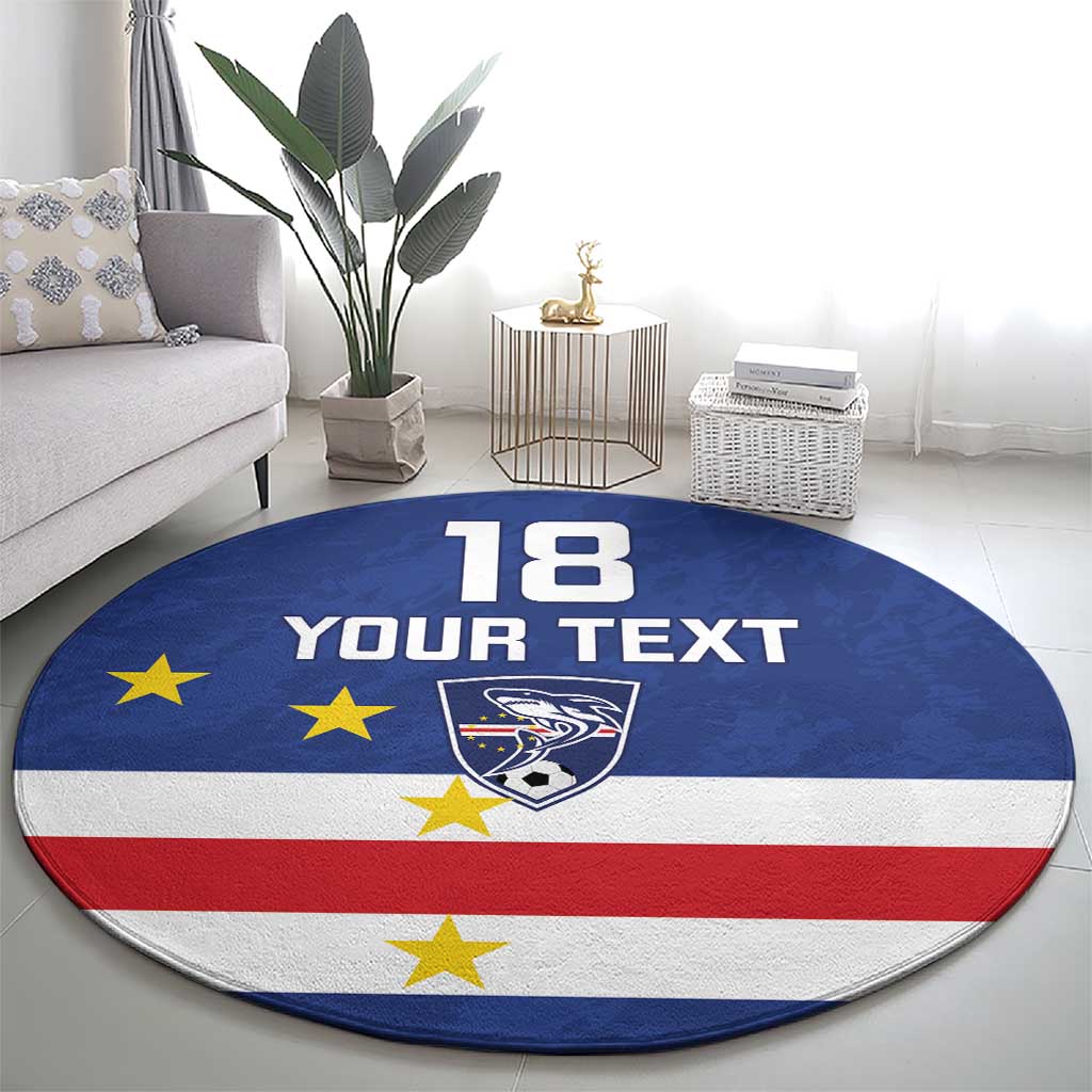 Cape Verde Football Custom Round Carpet Go Champion Sporty Style - Wonder Print Shop