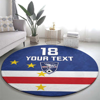 Cape Verde Football Custom Round Carpet Go Champion Sporty Style - Wonder Print Shop