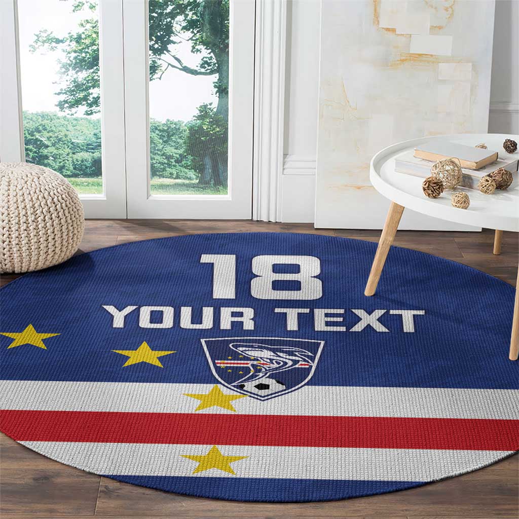 Cape Verde Football Custom Round Carpet Go Champion Sporty Style - Wonder Print Shop