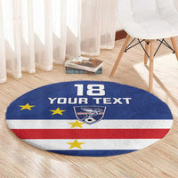 Cape Verde Football Custom Round Carpet Go Champion Sporty Style - Wonder Print Shop