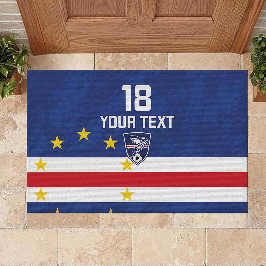 Cape Verde Football Custom Rubber Doormat Go Champion Sporty Style - Wonder Print Shop