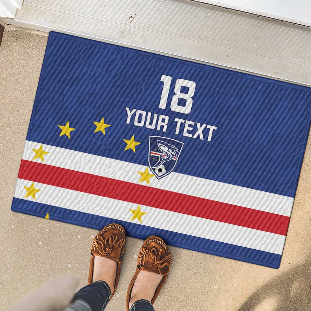 Cape Verde Football Custom Rubber Doormat Go Champion Sporty Style - Wonder Print Shop
