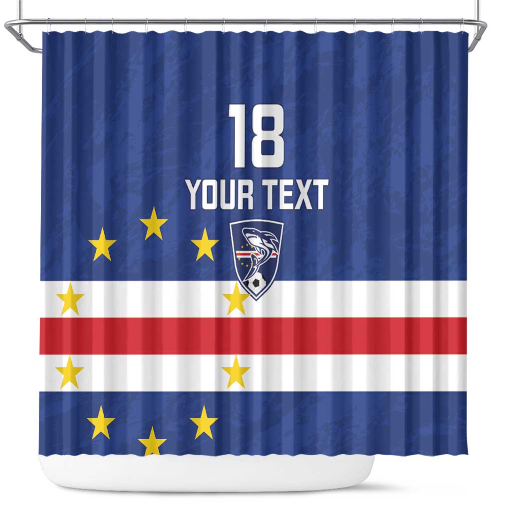 Cape Verde Football Custom Shower Curtain Go Champion Sporty Style - Wonder Print Shop