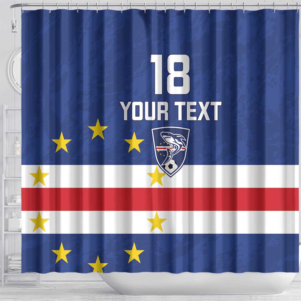 Cape Verde Football Custom Shower Curtain Go Champion Sporty Style - Wonder Print Shop