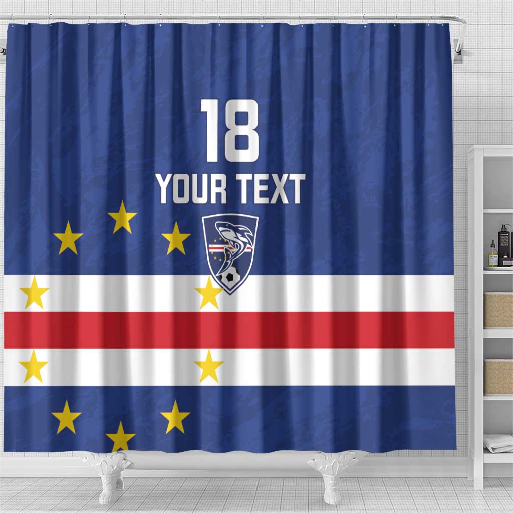 Cape Verde Football Custom Shower Curtain Go Champion Sporty Style - Wonder Print Shop
