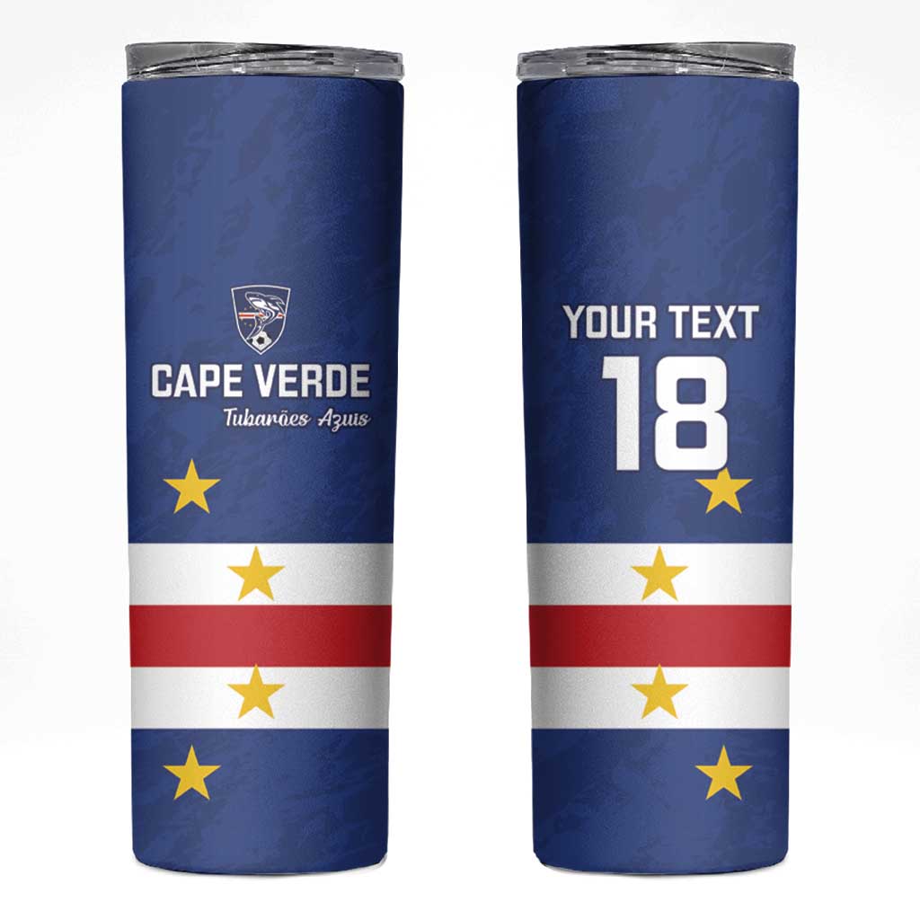 Cape Verde Football Custom Skinny Tumbler Go Champion Sporty Style - Wonder Print Shop