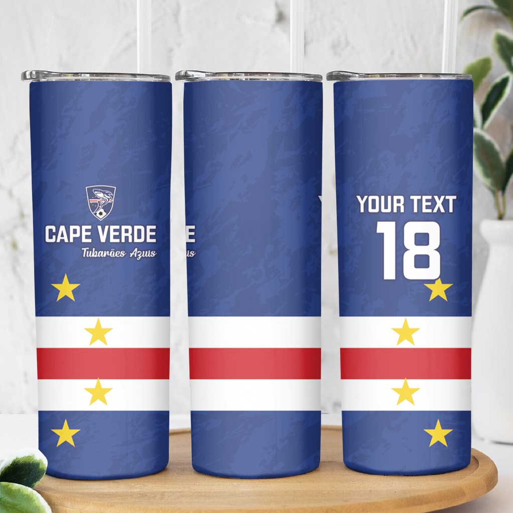 Cape Verde Football Custom Skinny Tumbler Go Champion Sporty Style - Wonder Print Shop