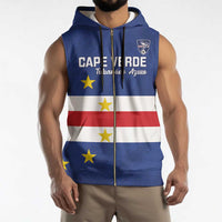 Cape Verde Football Custom Sleeveless Zip Hoodie Go Champion Sporty Style - Wonder Print Shop