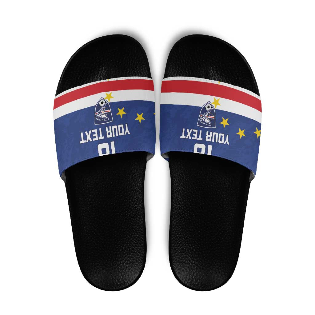 Cape Verde Football Custom Slide Sandals Go Champion Sporty Style - Wonder Print Shop