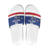 Cape Verde Football Custom Slide Sandals Go Champion Sporty Style - Wonder Print Shop