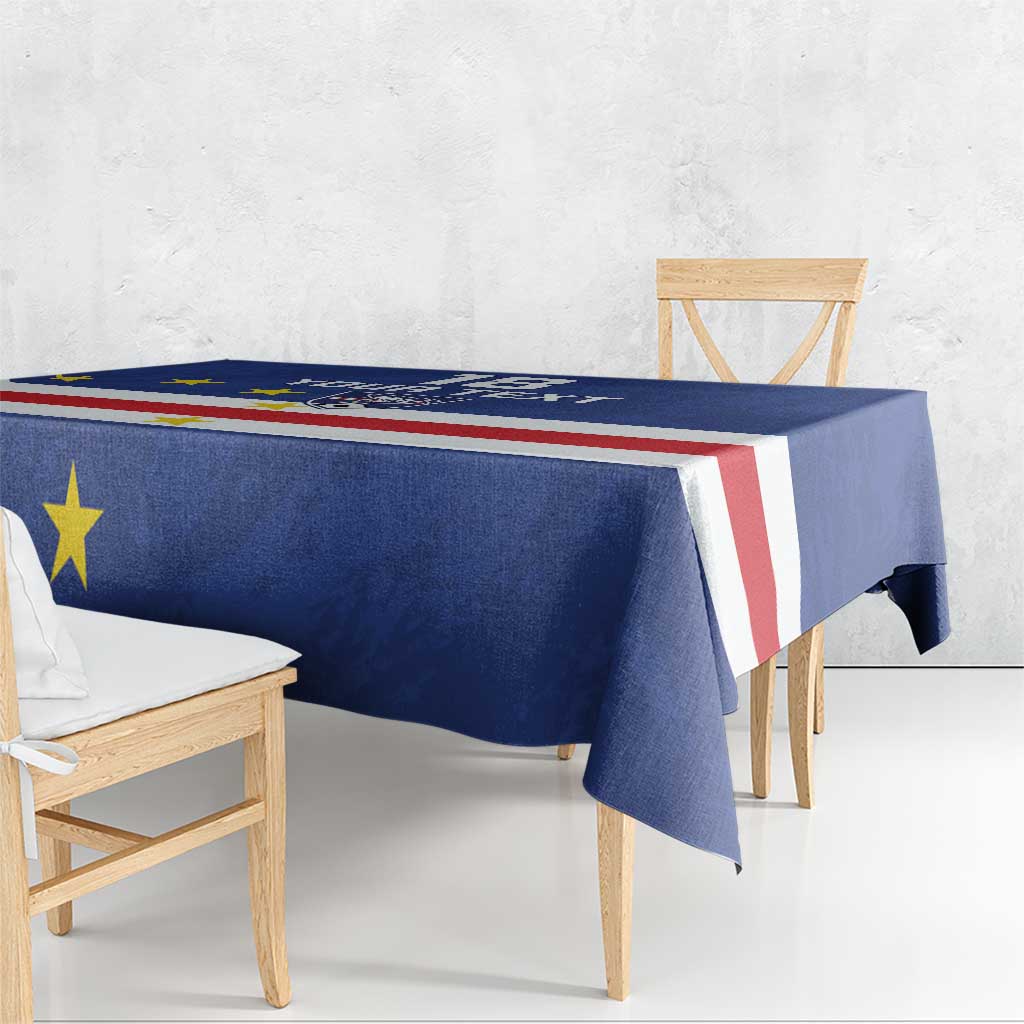 Cape Verde Football Custom Tablecloth Go Champion Sporty Style - Wonder Print Shop