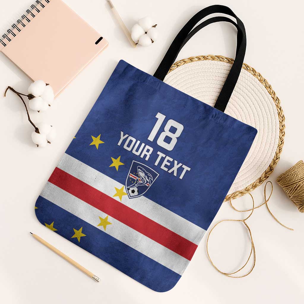 Cape Verde Football Custom Tote Bag Go Champion Sporty Style - Wonder Print Shop
