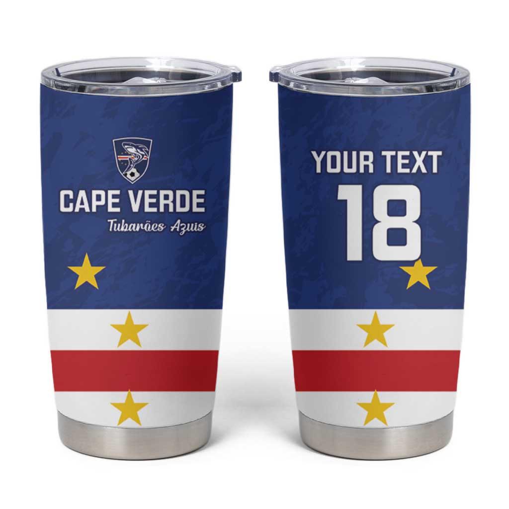 Cape Verde Football Custom Tumbler Cup Go Champion Sporty Style - Wonder Print Shop