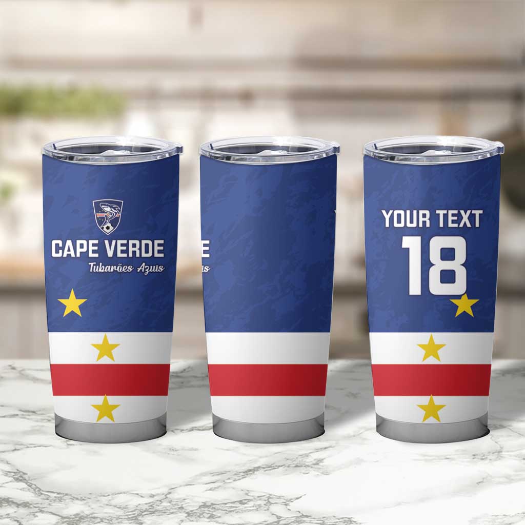 Cape Verde Football Custom Tumbler Cup Go Champion Sporty Style - Wonder Print Shop