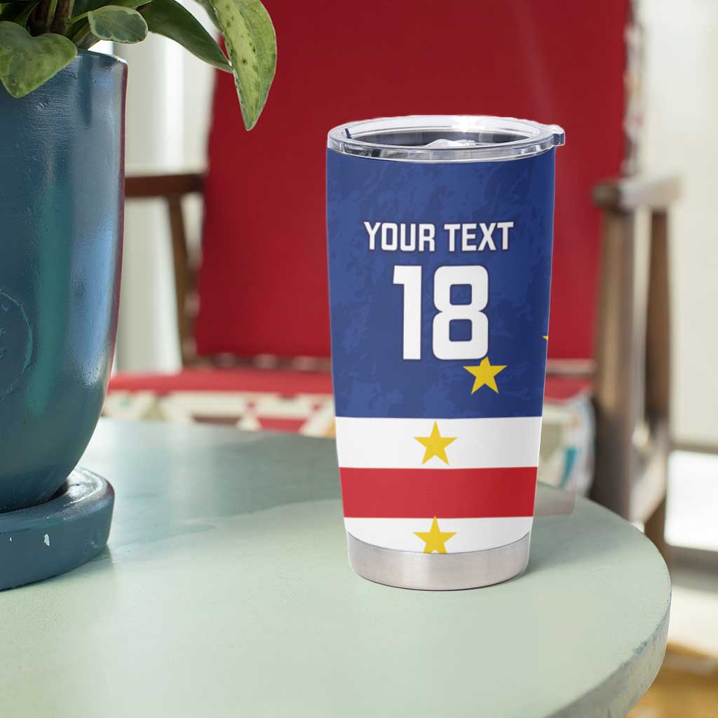 Cape Verde Football Custom Tumbler Cup Go Champion Sporty Style - Wonder Print Shop