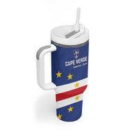 Cape Verde Football Custom Tumbler With Handle Go Champion Sporty Style - Wonder Print Shop