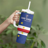 Cape Verde Football Custom Tumbler With Handle Go Champion Sporty Style - Wonder Print Shop