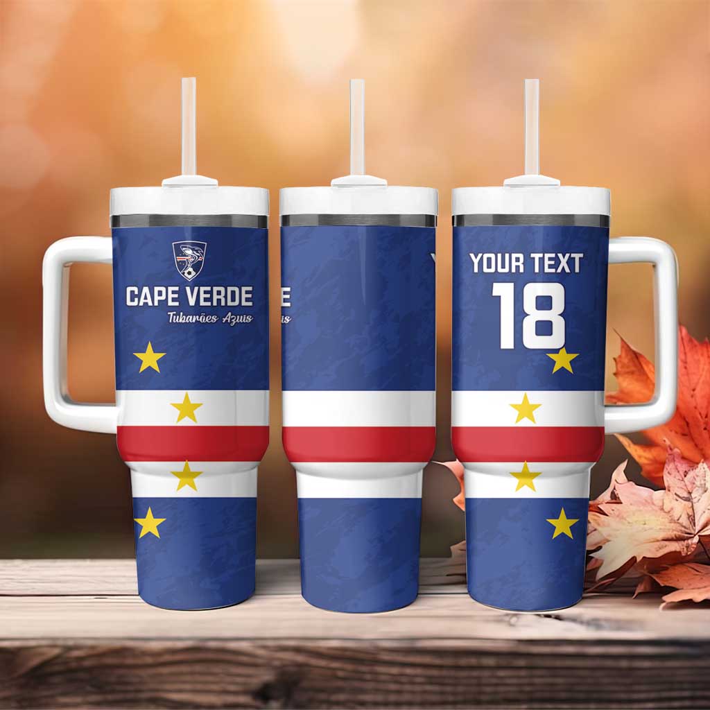 Cape Verde Football Custom Tumbler With Handle Go Champion Sporty Style - Wonder Print Shop