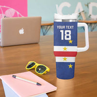 Cape Verde Football Custom Tumbler With Handle Go Champion Sporty Style - Wonder Print Shop