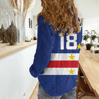 Cape Verde Football Custom Women Casual Shirt Go Champion Sporty Style - Wonder Print Shop