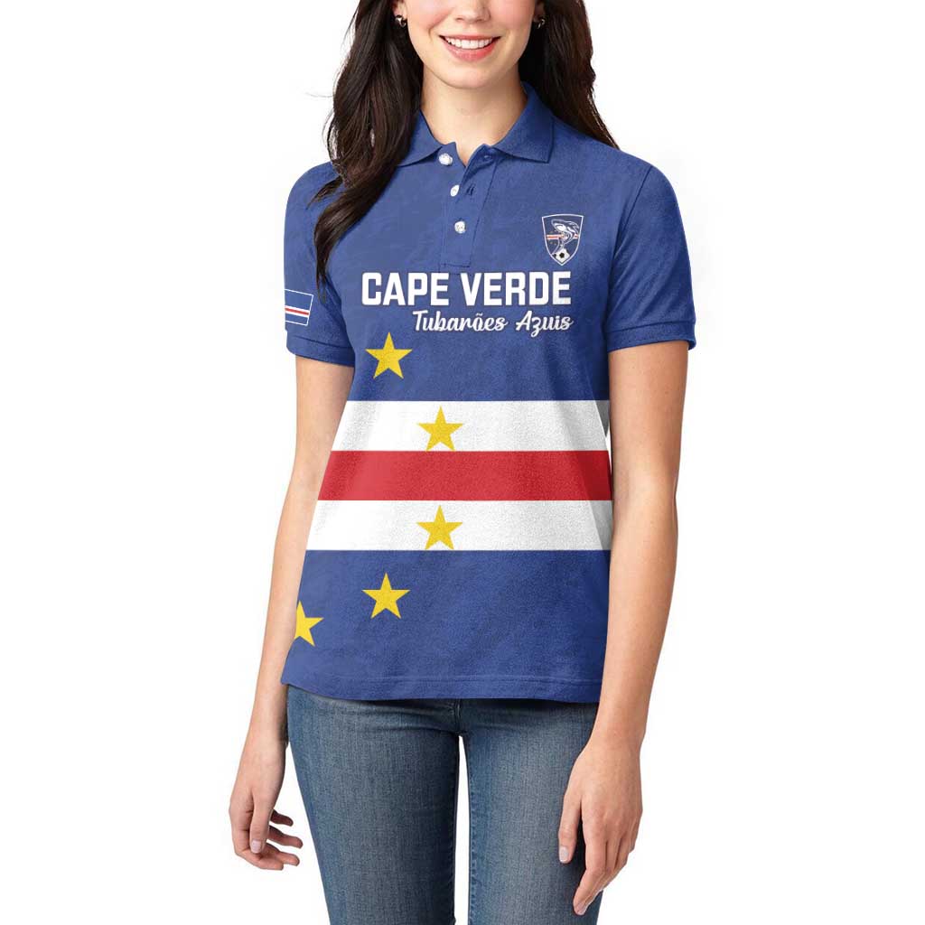 Cape Verde Football Custom Women Polo Shirt Go Champion Sporty Style - Wonder Print Shop