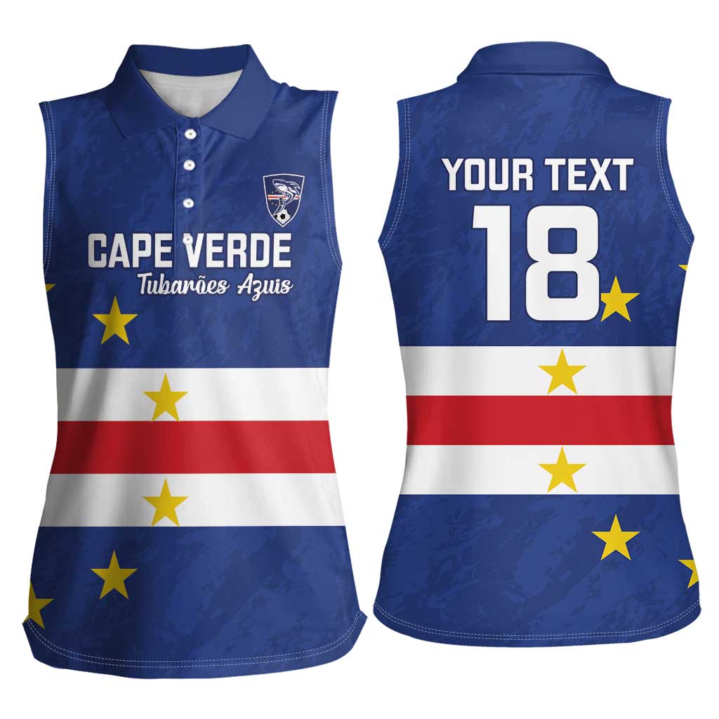 Cape Verde Football Custom Women Sleeveless Polo Shirt Go Champion Sporty Style - Wonder Print Shop