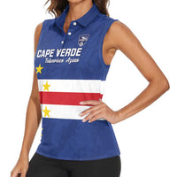 Cape Verde Football Custom Women Sleeveless Polo Shirt Go Champion Sporty Style - Wonder Print Shop